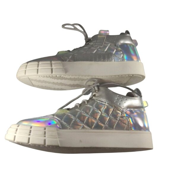 Shoedazzle Holographic Quilted Platform Iridescent High-Top Size 8 Sneakers - Picture 12 of 12